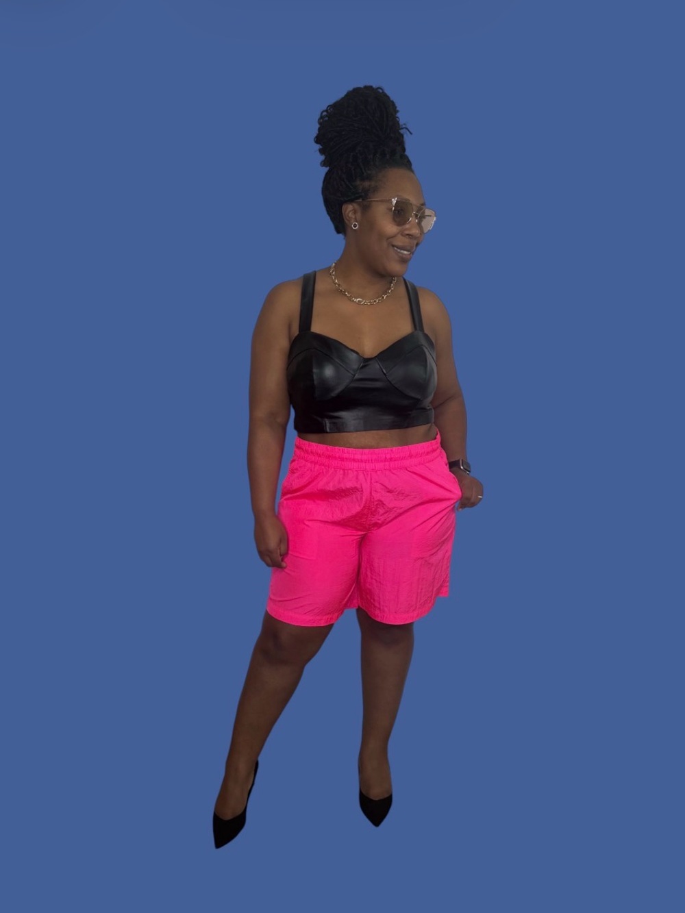 The Future Collective Shorts High Rise Bermuda Winderbreaker Neon